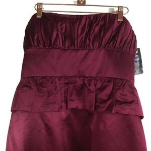 Kay Unger evening strapless dress with ruched bust